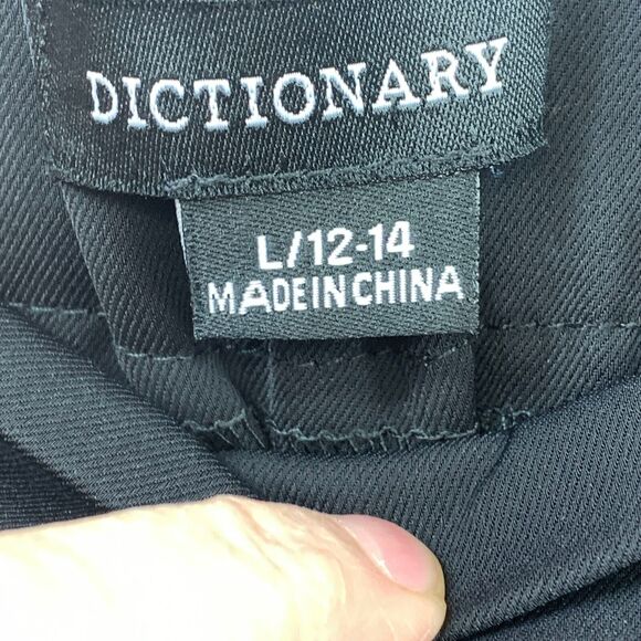 Dictionary Dress Pants Womens Large 12-14 Black Elastic Waist Band High Rise - Picture 6 of 10